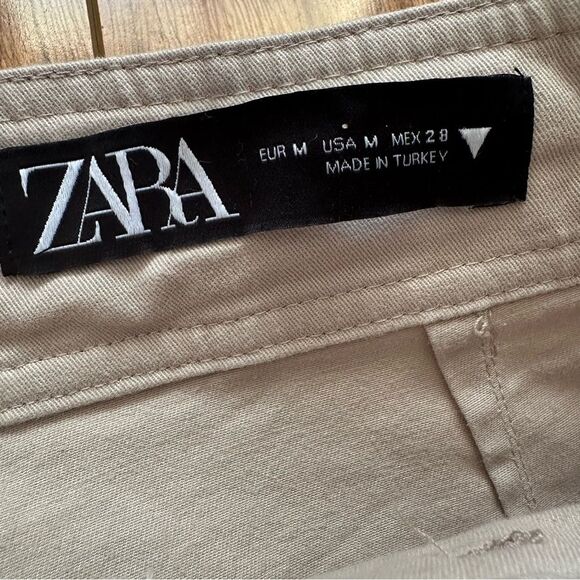 Zara Straight Midi Skirt Front Slit Pockets Size Medium - Picture 5 of 16